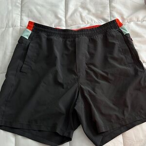 Birddogs Men's Athletic Shorts - Black with Orange & Mint Accents